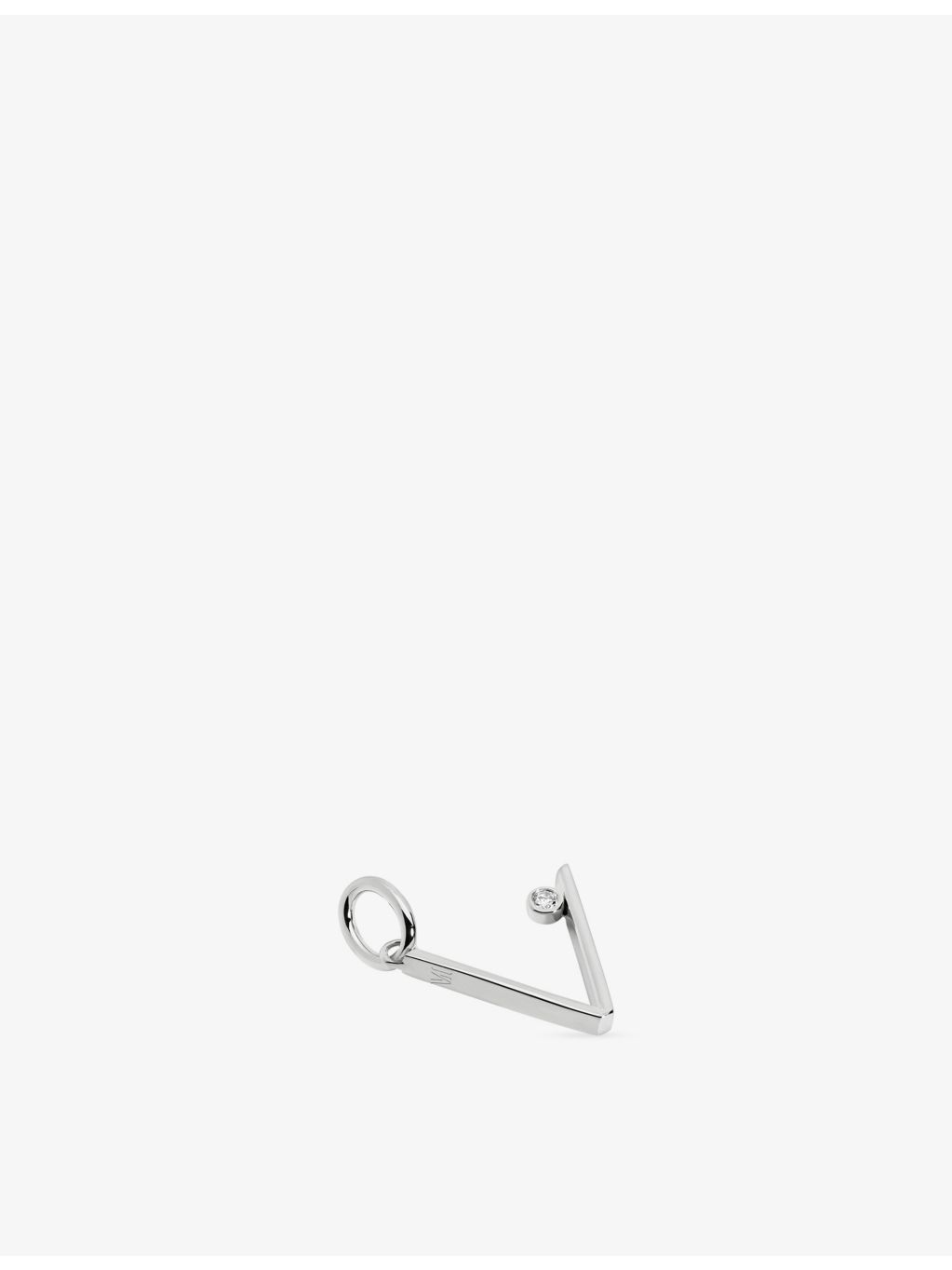 Monica Vinader sterling silver initial V diamond pendant 0.035ct (British brand)