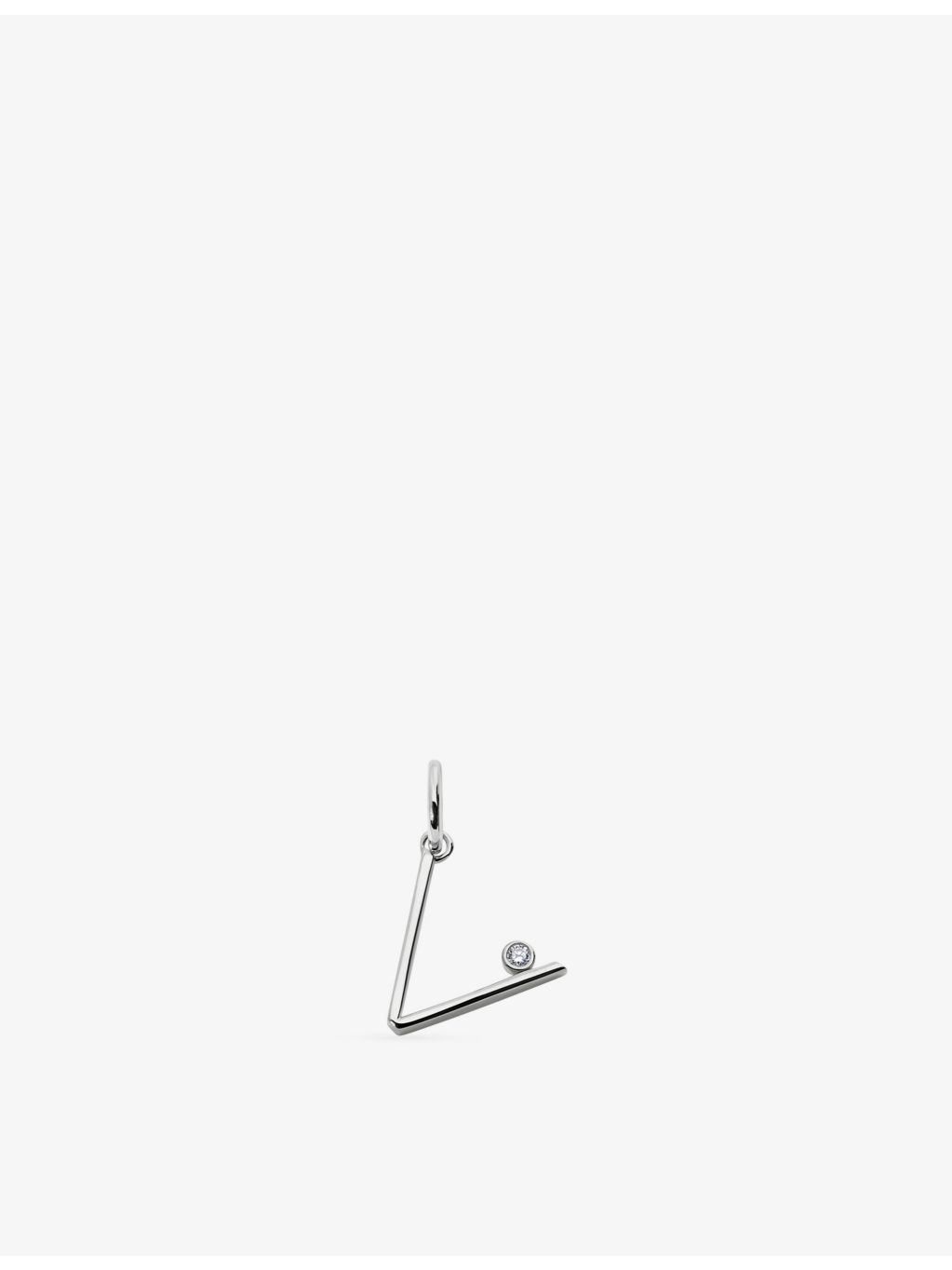 Monica Vinader sterling silver initial V diamond pendant 0.035ct (British brand)