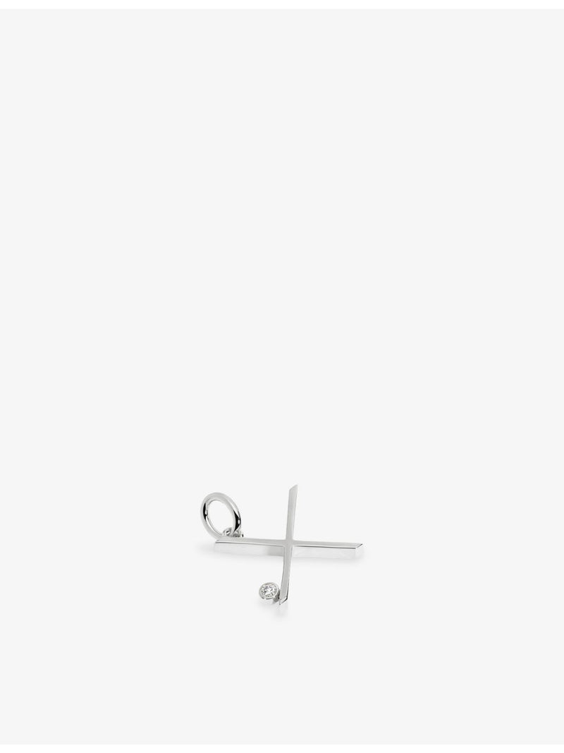 Monica Vinader initial X pendant, 0.035ct lab-grown diamond, imported from the UK
