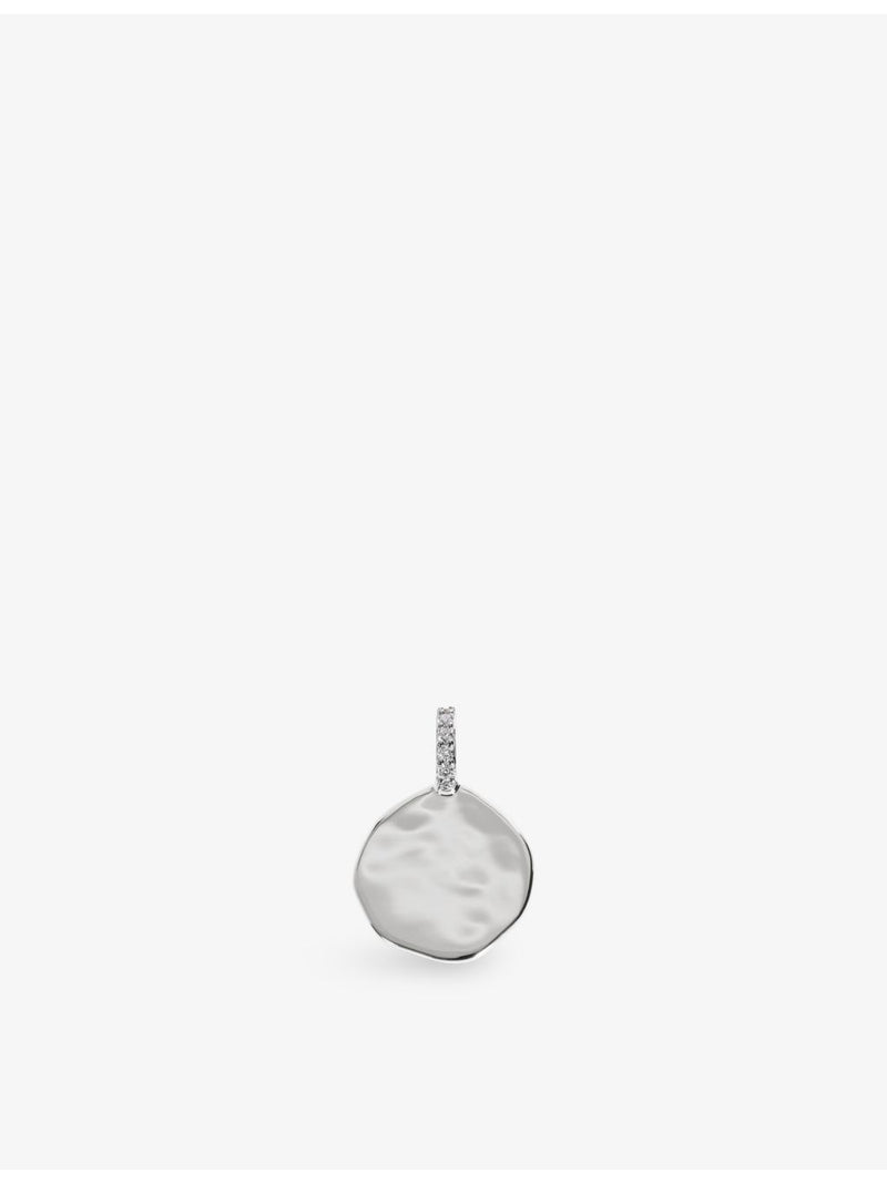 Monica Vinader Siren sterling silver diamond coin pendant (British brand)