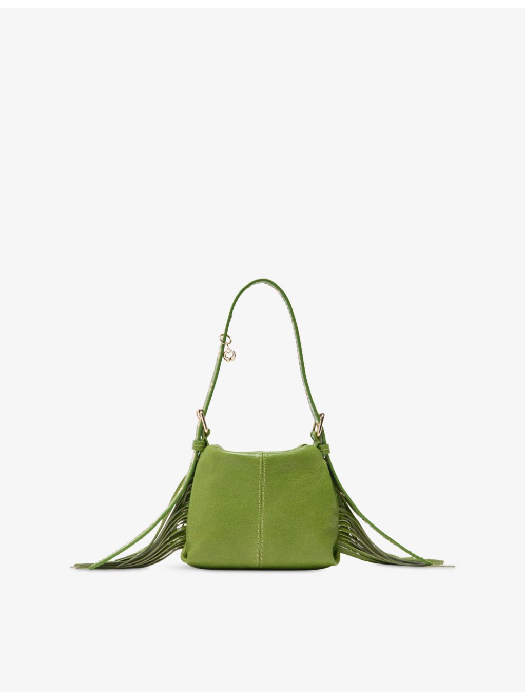 Maje Miss M fringed leather pouch, imported from the UK