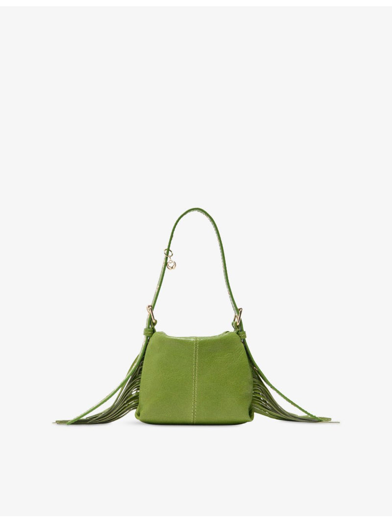 Maje Miss M fringed leather pouch, imported from the UK