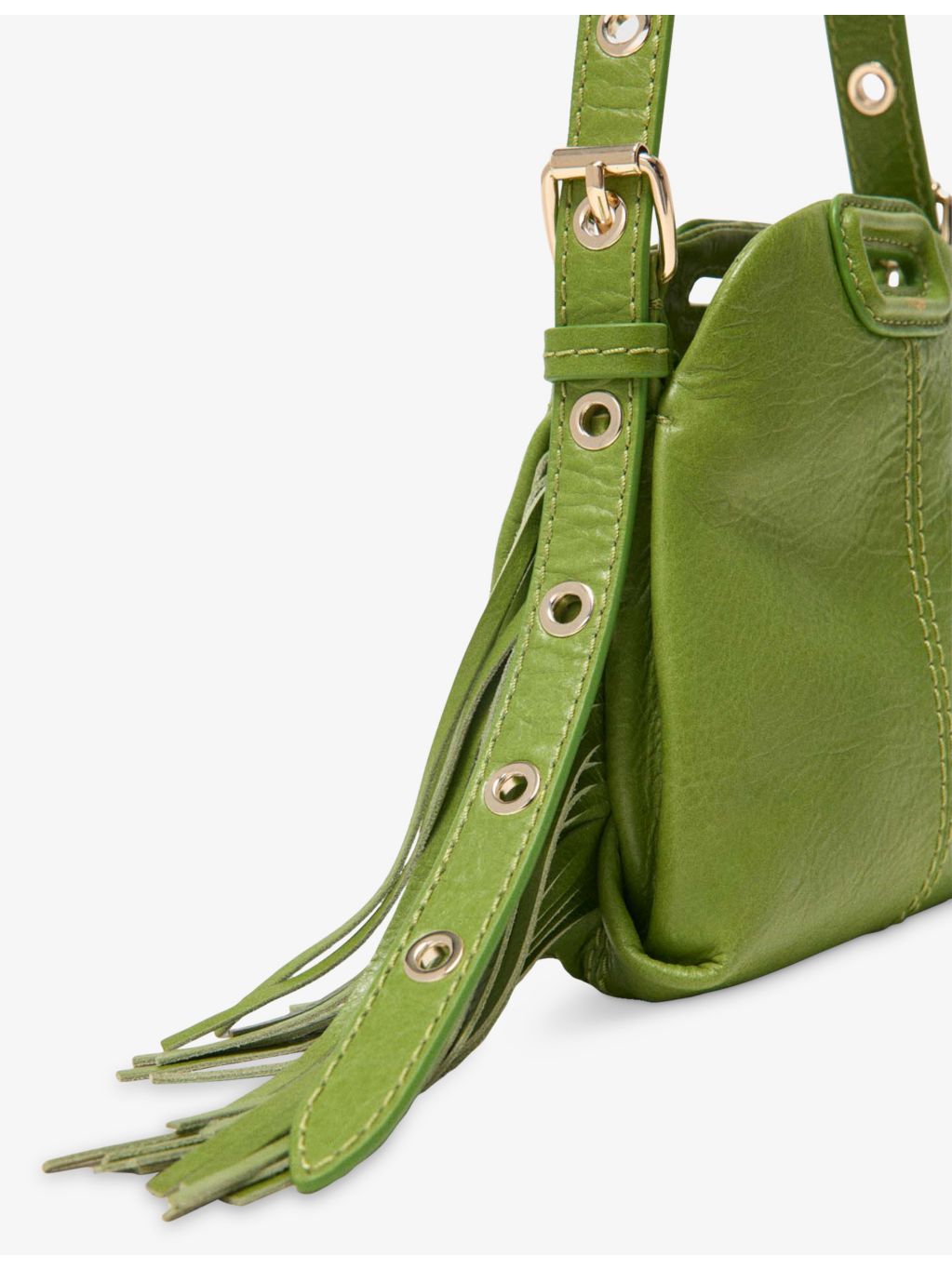 Maje Miss M fringed leather pouch, imported from the UK