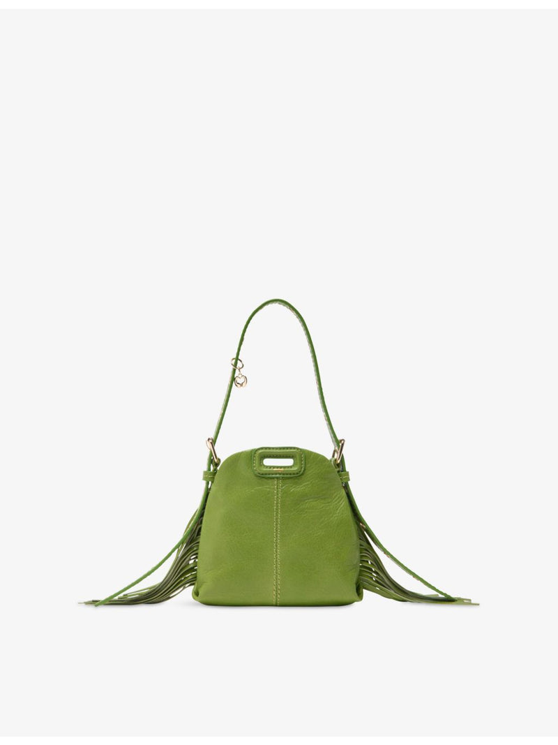 Maje Miss M fringed leather pouch, imported from the UK