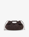 Mipli bouclé-effect woven clutch bag (British brand)