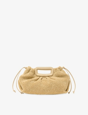 Mipli bouclé-effect woven clutch bag (British brand)
