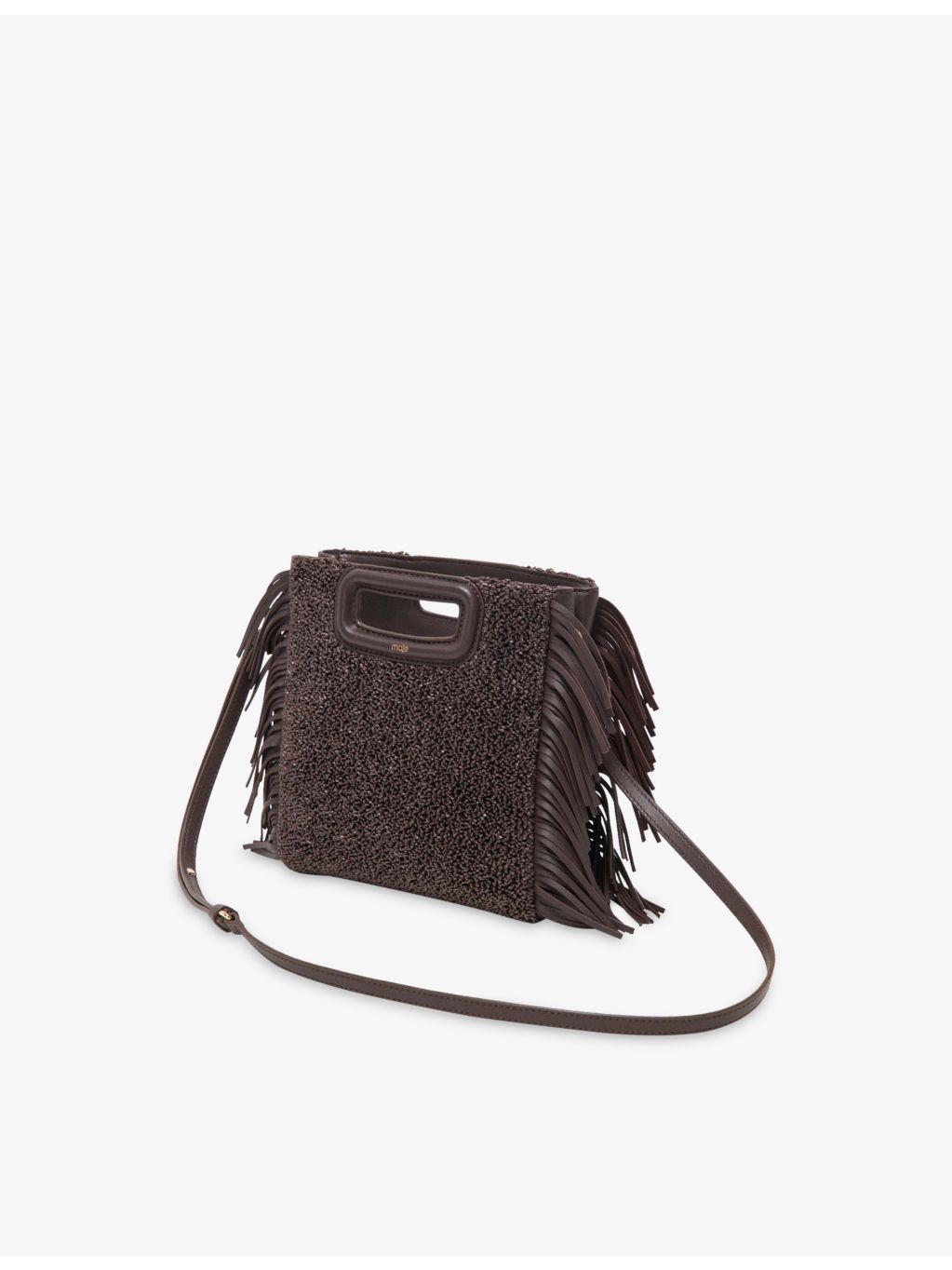 Maje fringed raffia shoulder bag with magnetic fastening - British product