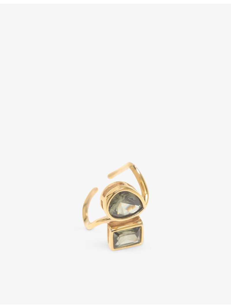 Maje asymmetric gold-toned ring, imported from the UK