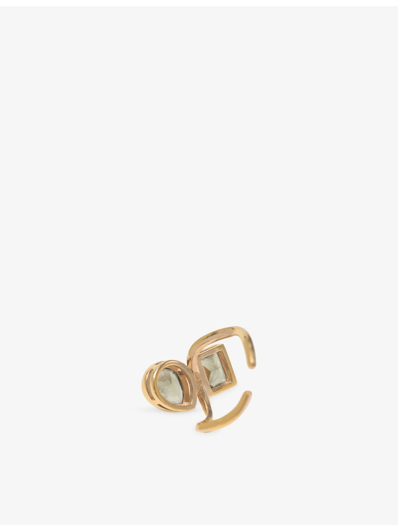 Maje asymmetric gold-toned ring, imported from the UK