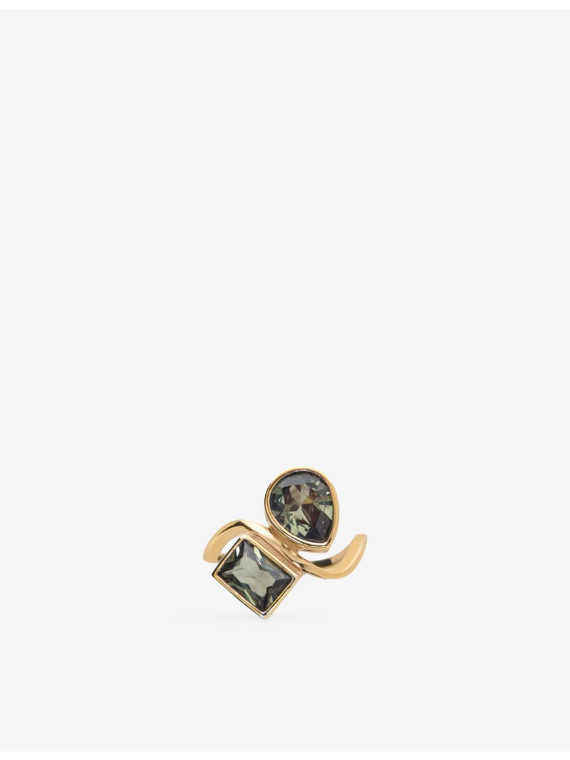 Maje asymmetric gold-toned ring, imported from the UK