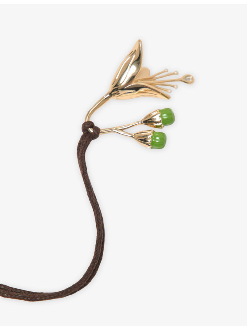 Maje tulip gold-tone cord pendant necklace, UK version