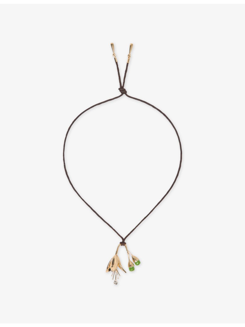 Maje tulip gold-tone cord pendant necklace, UK version