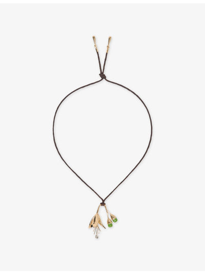 selfridges Maje Tulip Gold-Toned Cord Pendant Necklace- Buy online at McGrocer