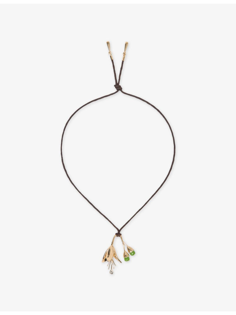 Maje tulip gold-tone cord pendant necklace, UK version