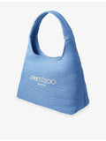 Jimmy Choo hobo raffia bag with diamond silhouette and logo embroidery - British product