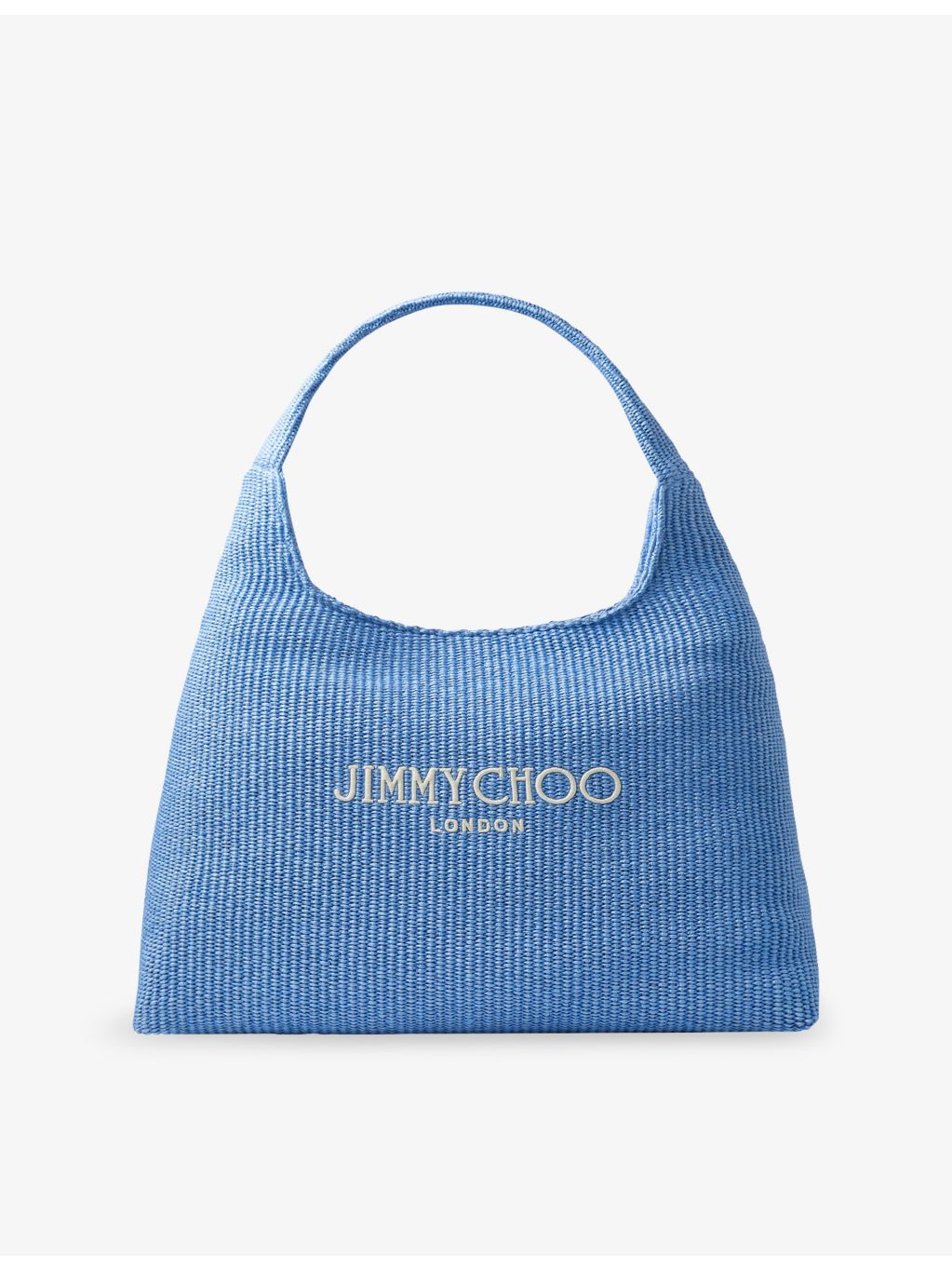 Jimmy Choo hobo raffia bag with diamond silhouette and logo embroidery - British product