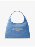 Jimmy Choo hobo raffia bag with diamond silhouette and logo embroidery - British product