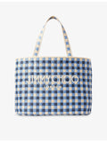 Jimmy Choo raffia tote bag with gingham print (British brand)