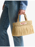 Jimmy Choo mini beach woven raffia tote bag (British brand)