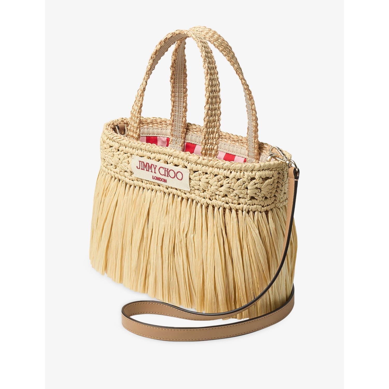 Jimmy Choo mini beach woven raffia tote bag (British brand)