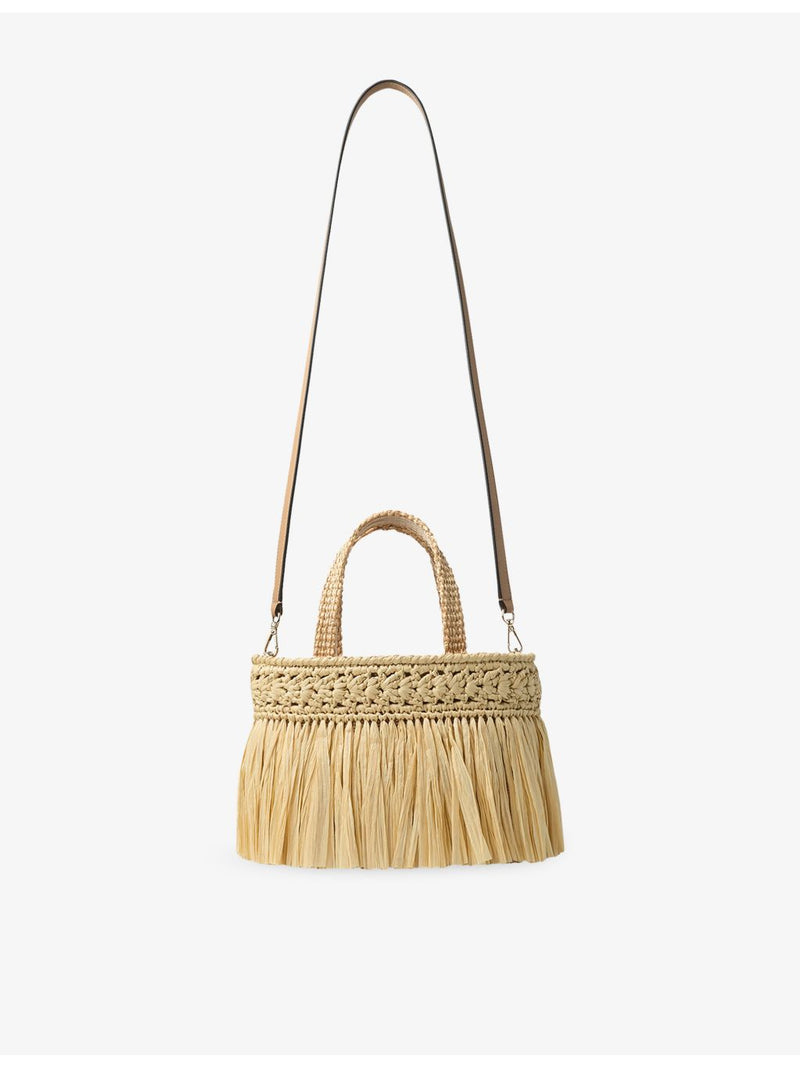Jimmy Choo mini beach woven raffia tote bag (British brand)
