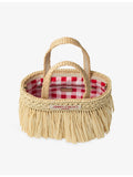 Jimmy Choo mini beach woven raffia tote bag (British brand)