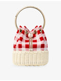 Jimmy Choo gingham cotton top-handle bag, imported from the UK