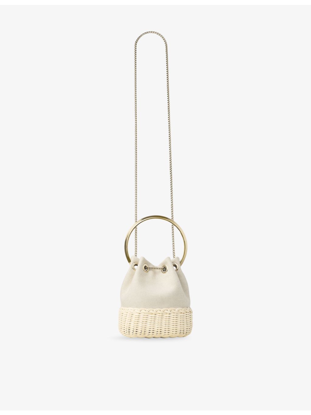 Jimmy Choo Bon Bon canvas and wicker handbag, UK version