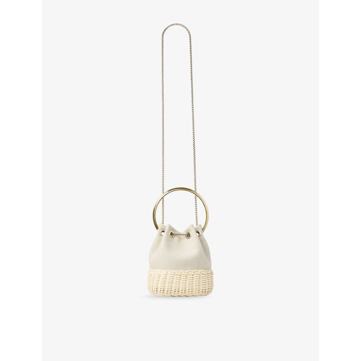 Jimmy Choo Bon Bon canvas and wicker handbag, UK version