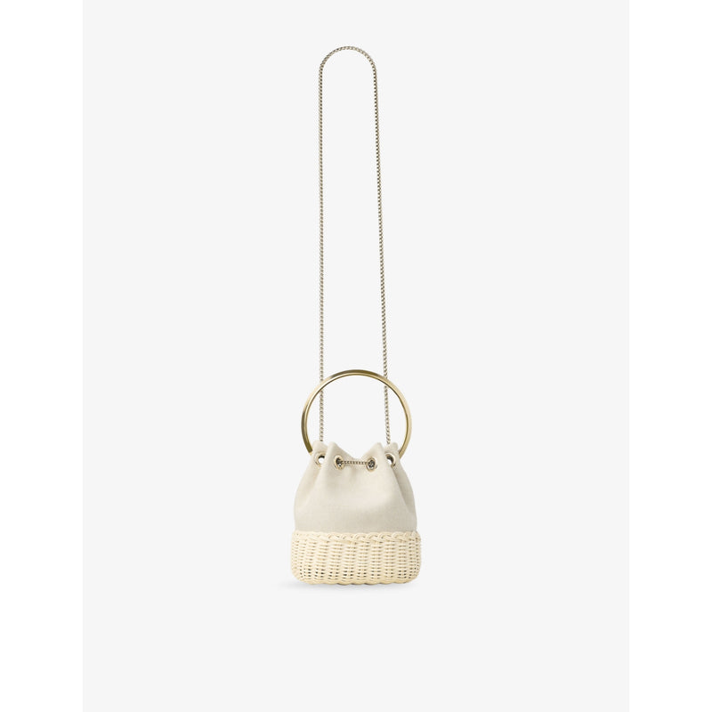 Jimmy Choo Bon Bon canvas and wicker handbag, UK version