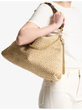 Jimmy Choo Callie Maxi Raffia Shoulder Bag, imported from the UK