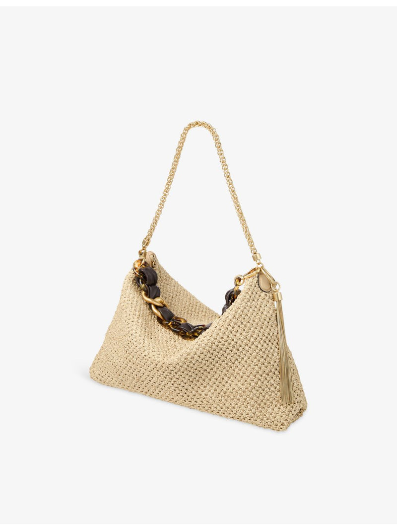Jimmy Choo Callie Maxi Raffia Shoulder Bag, imported from the UK
