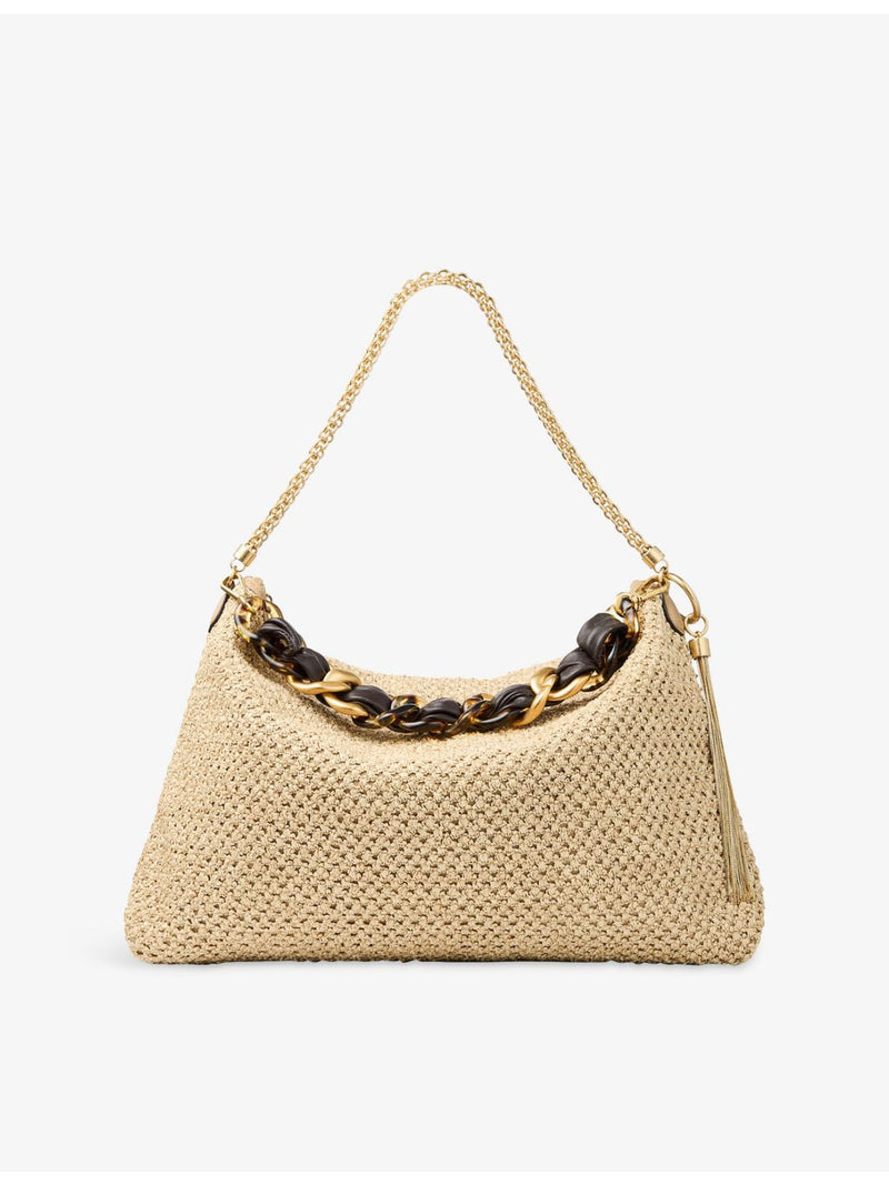 Jimmy Choo Callie Maxi Raffia Shoulder Bag, imported from the UK
