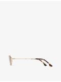 Victoria Beckham oval metal sunglasses with tortoiseshell trim (British brand)