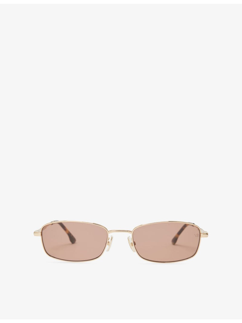 Victoria Beckham oval metal sunglasses with tortoiseshell trim (British brand)