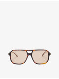 Victoria Beckham square-frame double-bridge acetate sunglasses, imported from the UK