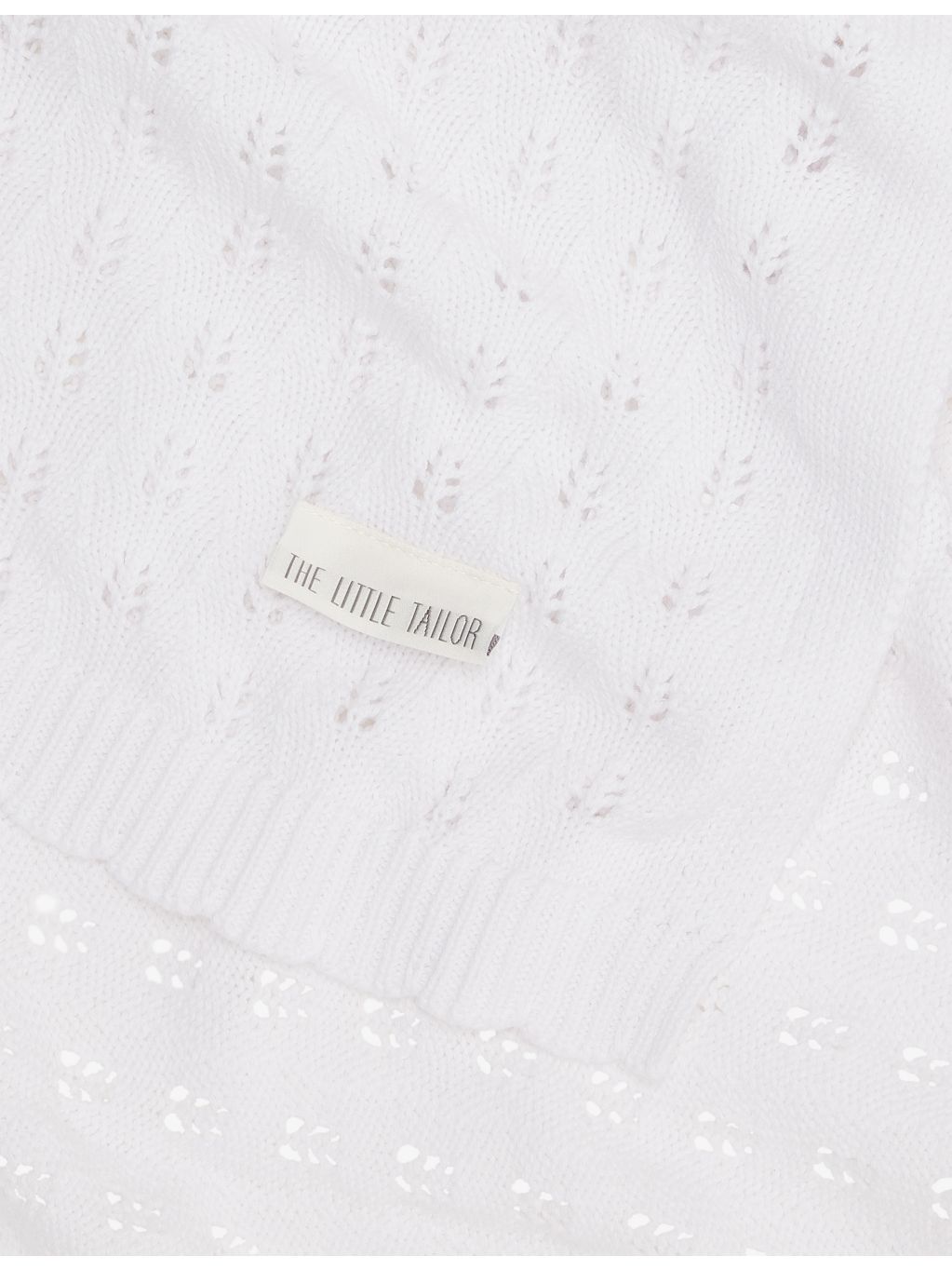 Little Tailor pointelle knit cotton baby blanket, imported from the UK