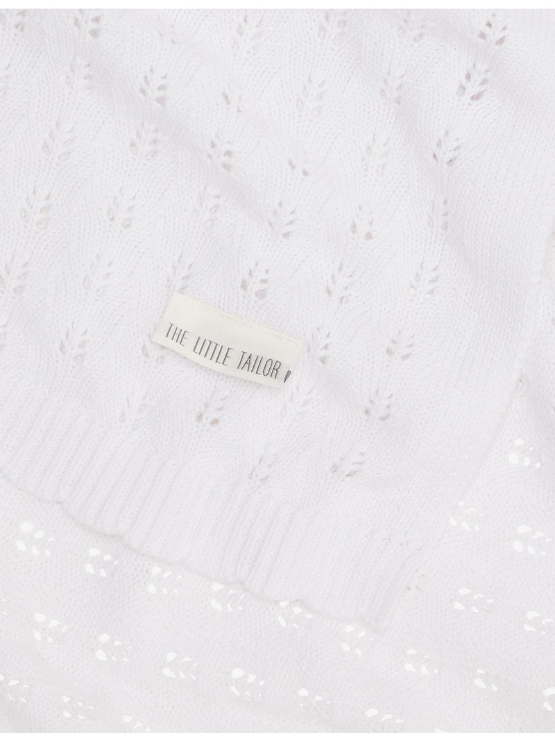 Little Tailor pointelle knit cotton baby blanket, imported from the UK