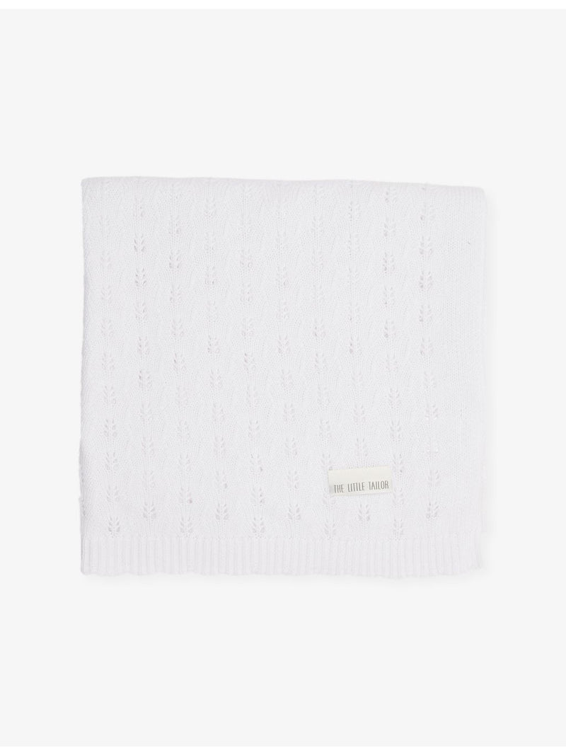 Little Tailor pointelle knit cotton baby blanket, imported from the UK