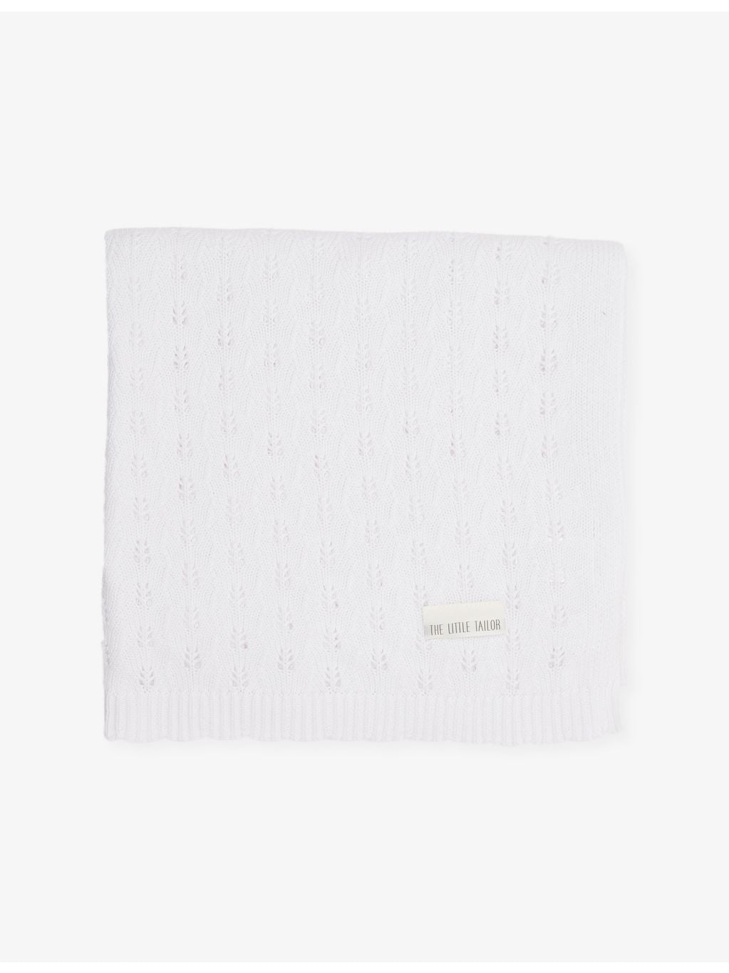 Little Tailor pointelle knit cotton baby blanket, imported from the UK