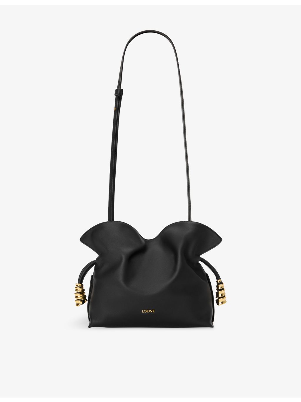 Loewe Flamenco mini leather clutch bag with shoulder strap, UK version
