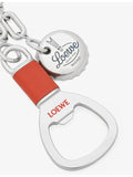 Loewe stainless-steel bottle opener charm with leather accents - British product