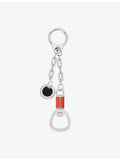 Loewe stainless-steel bottle opener charm with leather accents - British product