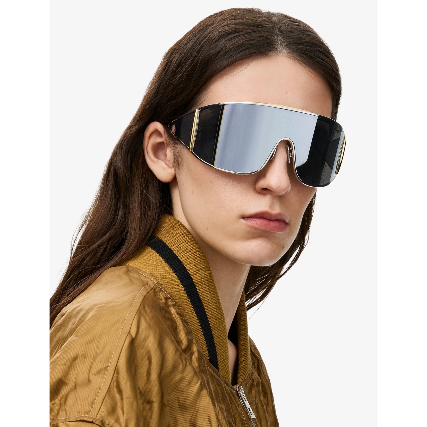 Loewe shield-frame metal sunglasses, UK version