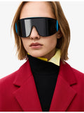 Loewe shield-frame metal sunglasses with logo sides, UK version