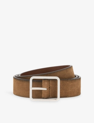 Boggi Milano Square-Buckle Suede Belt