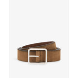 Square-Buckle Suede Belt - 30