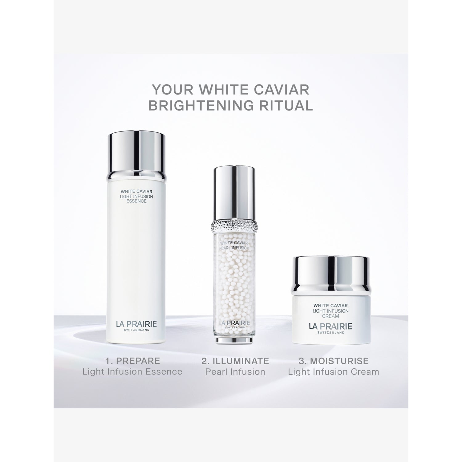 La Prairie White Caviar Light Infusion face cream 50ml, imported from the UK
