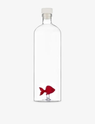 Ichendorf red fish glass bottle 28cm tall, UK version