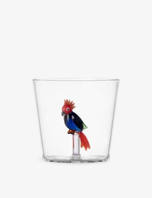 Ichendorf handmade Cockatoo glass tumbler 8cm, UK version